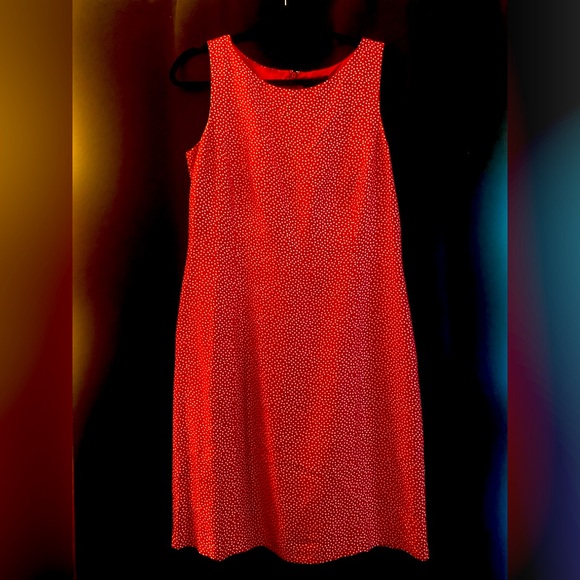 NWOT Ann Taylor Red and White Silk Polka Dot Mini Dress - Picture 1 of 5